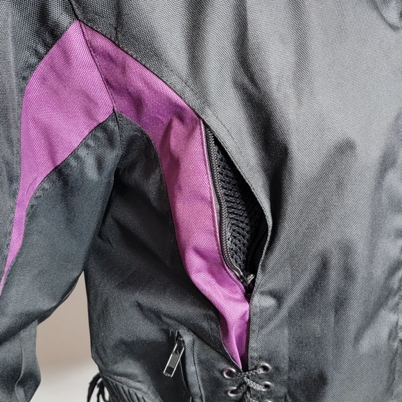 Women's Purple Textile Jacket with Side Stretch and Lacing. Size L - Picture 2 of 9